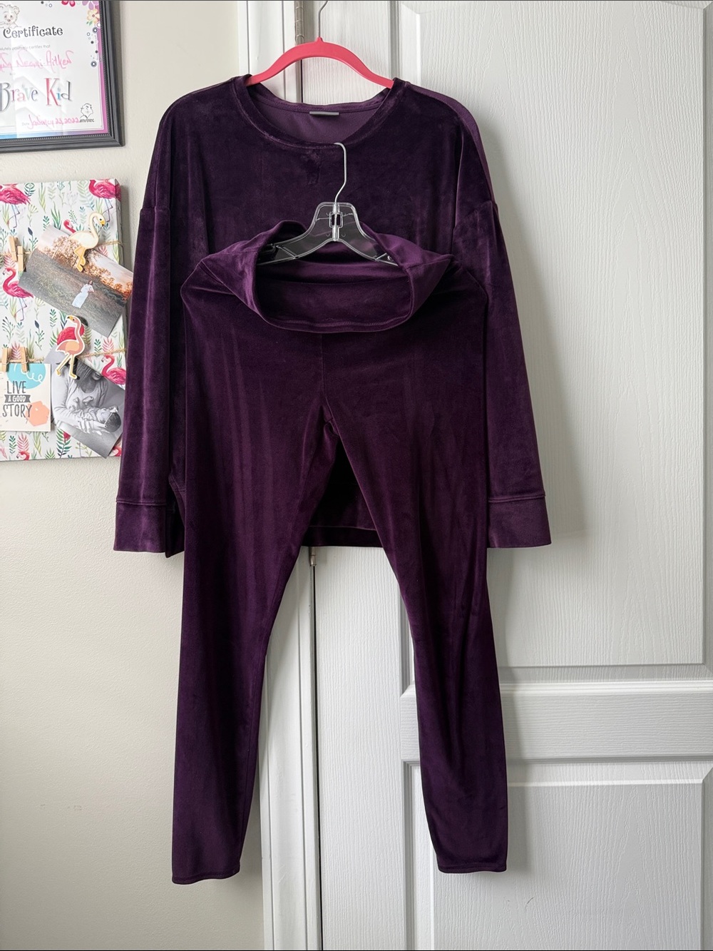 32 Degrees Plush Lounge Set in Deep Purple